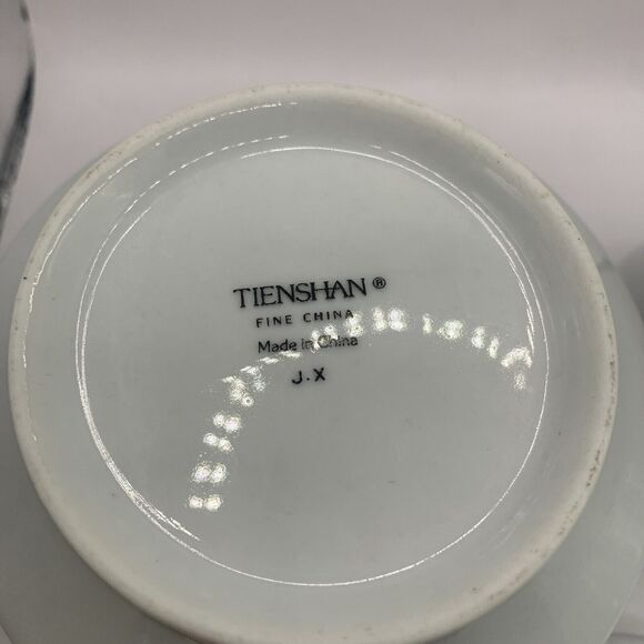 Vintage Tienshan Deck The Halls Christmas China Cream and Sugar Set - Picture 8 of 9